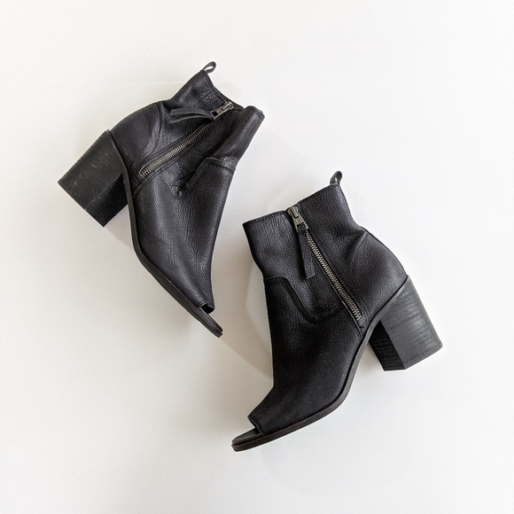 Lucky Brand // Leather Kamren Peep Toe Bootie - Picture 1 of 6